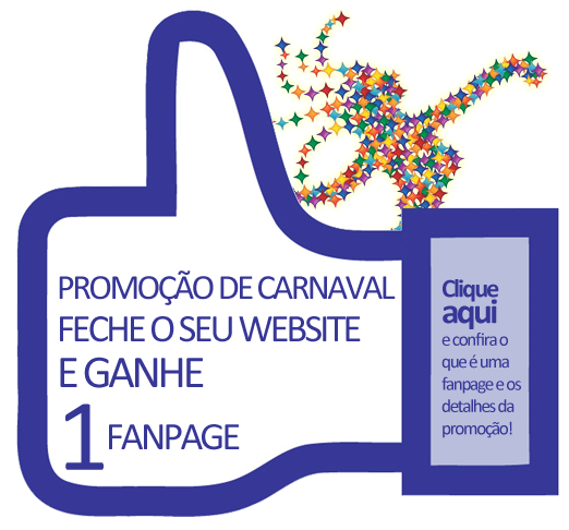 Promoção de carnaval Aldabra. 1 Website + 1 Fanpage grátis