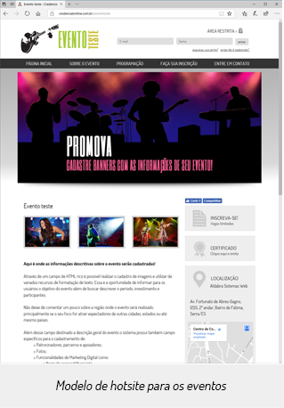 Credencial Online - Modelo de hotsite para eventos