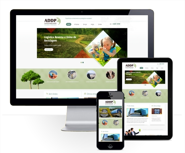 Layout responsivo do projeto de criação de sites: Simulação do layout em diferentes dispositivos