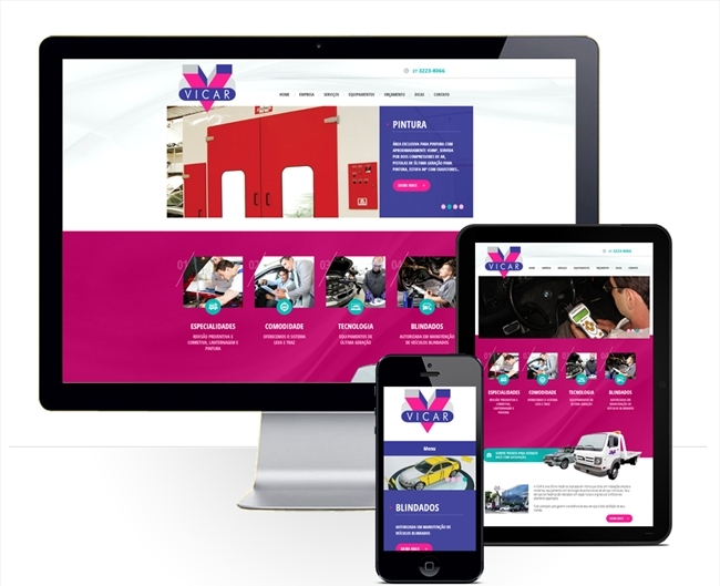 Layout responsivo do projeto de criação de sites: Layout responsivo do site da Vicar