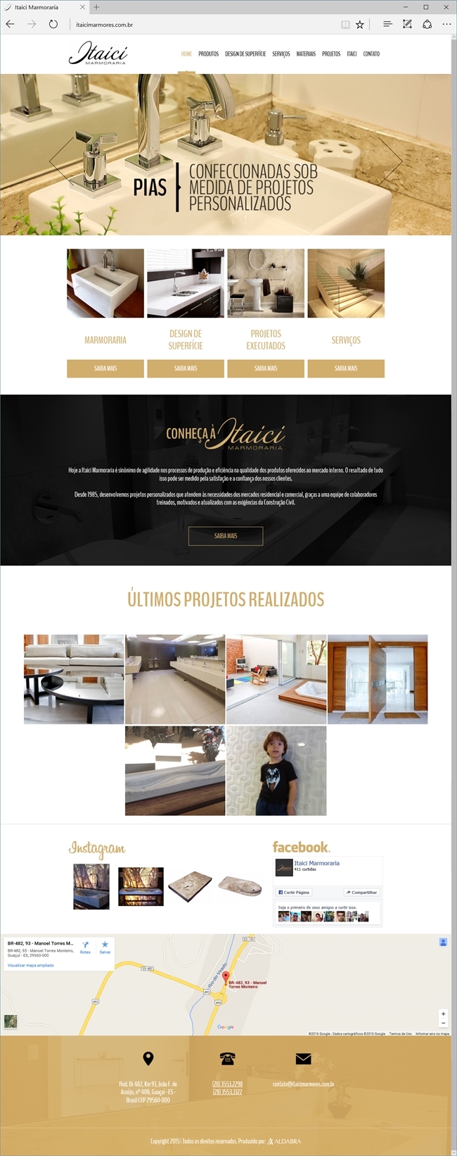 Projetos de Criação de sites: Layout da página Home - Itaici Marmores