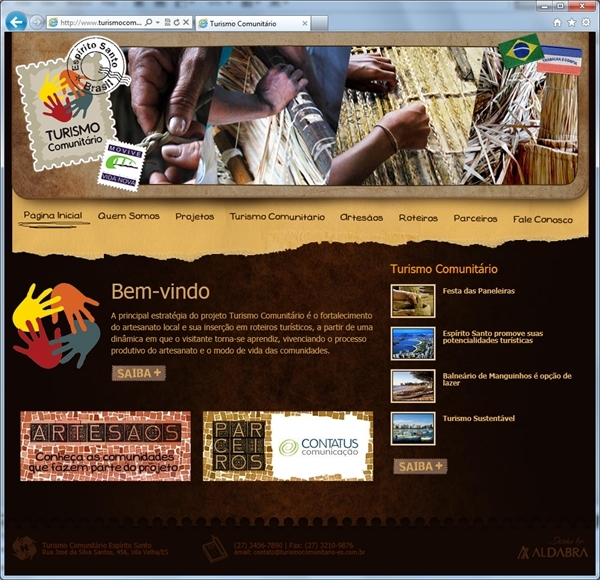 Projetos de Criação de sites: Layout da página inicial traduzindo bem a atividade da organização.