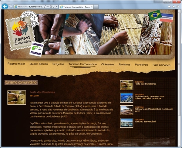 Layout responsivo do projeto de criação de sites: Página destinada a organização de notícias.
