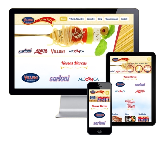 Layout responsivo do projeto de criação de sites: Layout Responsivo - Villoni Alimentos