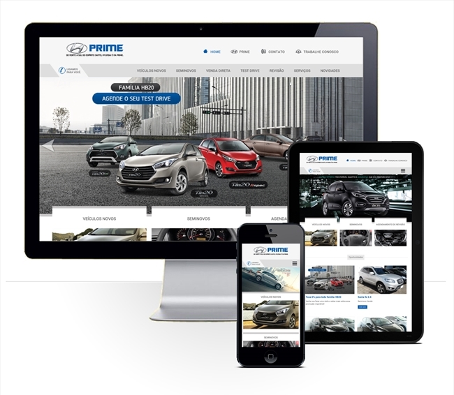 Layout responsivo do projeto de criação de sites: Comportamento responsivo do site - Prime Hyundai