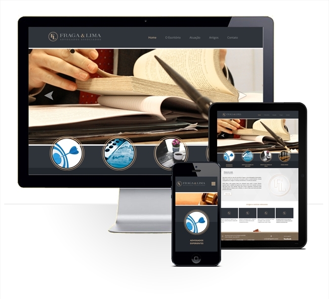 Layout responsivo do projeto de criação de sites: Simulação comportamento responsivo do site