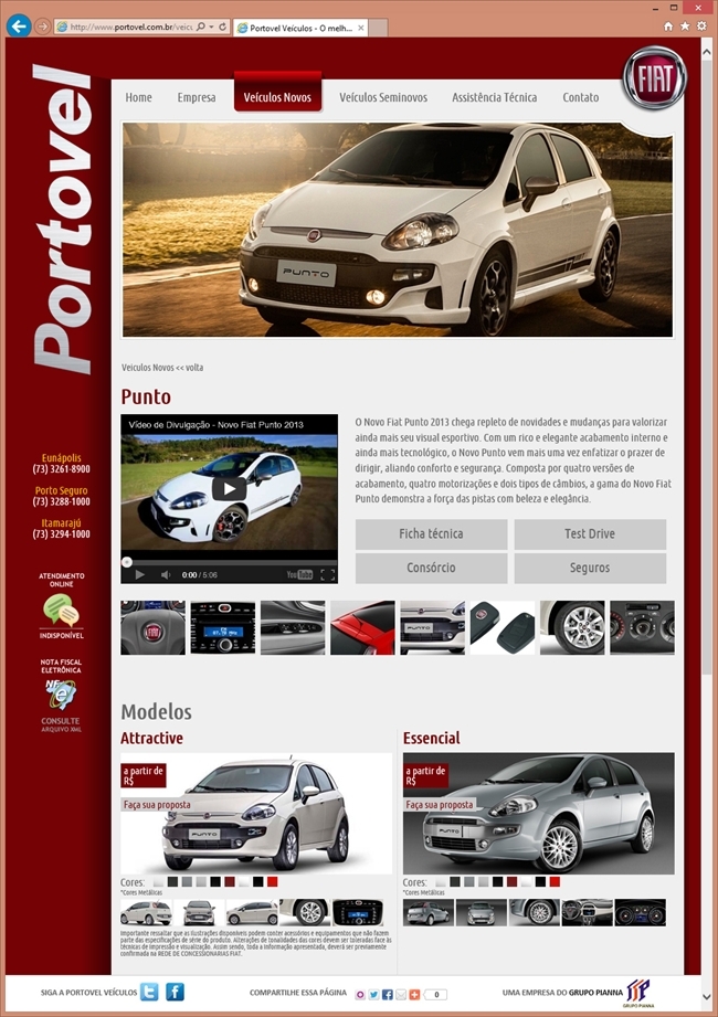 Layout responsivo do projeto de criação de sites: Página de detalhamento dos carros com riqueza de conteúdo