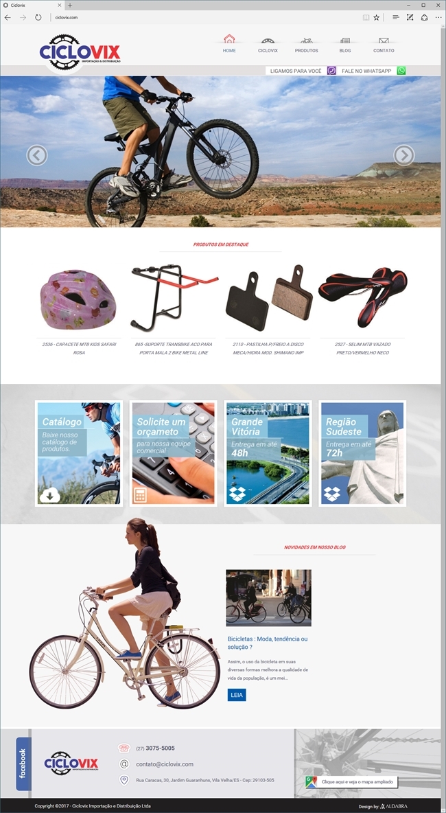 Projetos de Criação de sites: Layout da página Home - Ciclovix