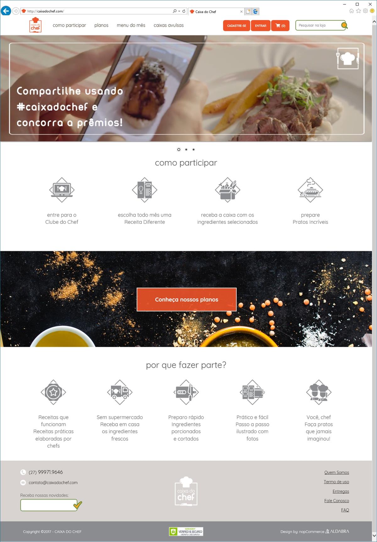 Projetos de e-commerce: Layout da página home – Caixa do Chef