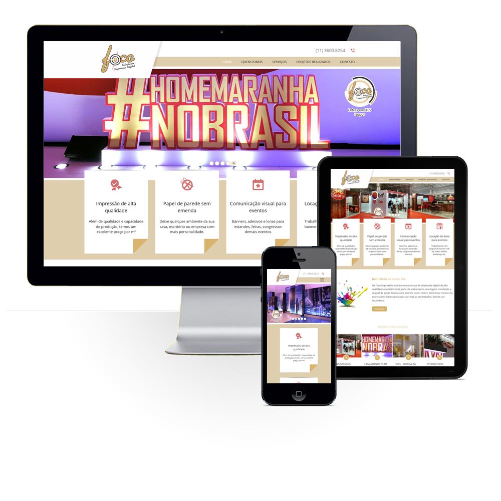 Layout responsivo do projeto de criação de sites: Comportamento responsivo do site