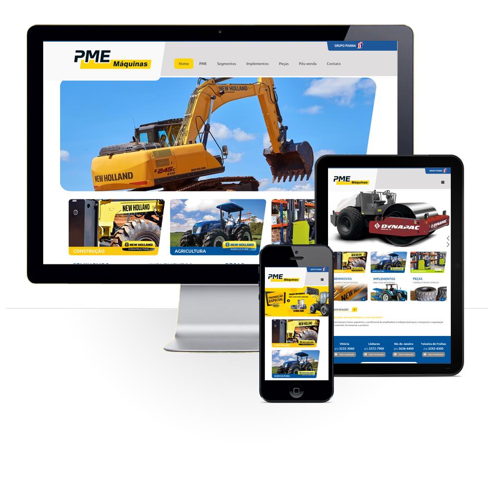 Layout responsivo do projeto de criação de sites: Página da marca New Holland com a diagramação das informações